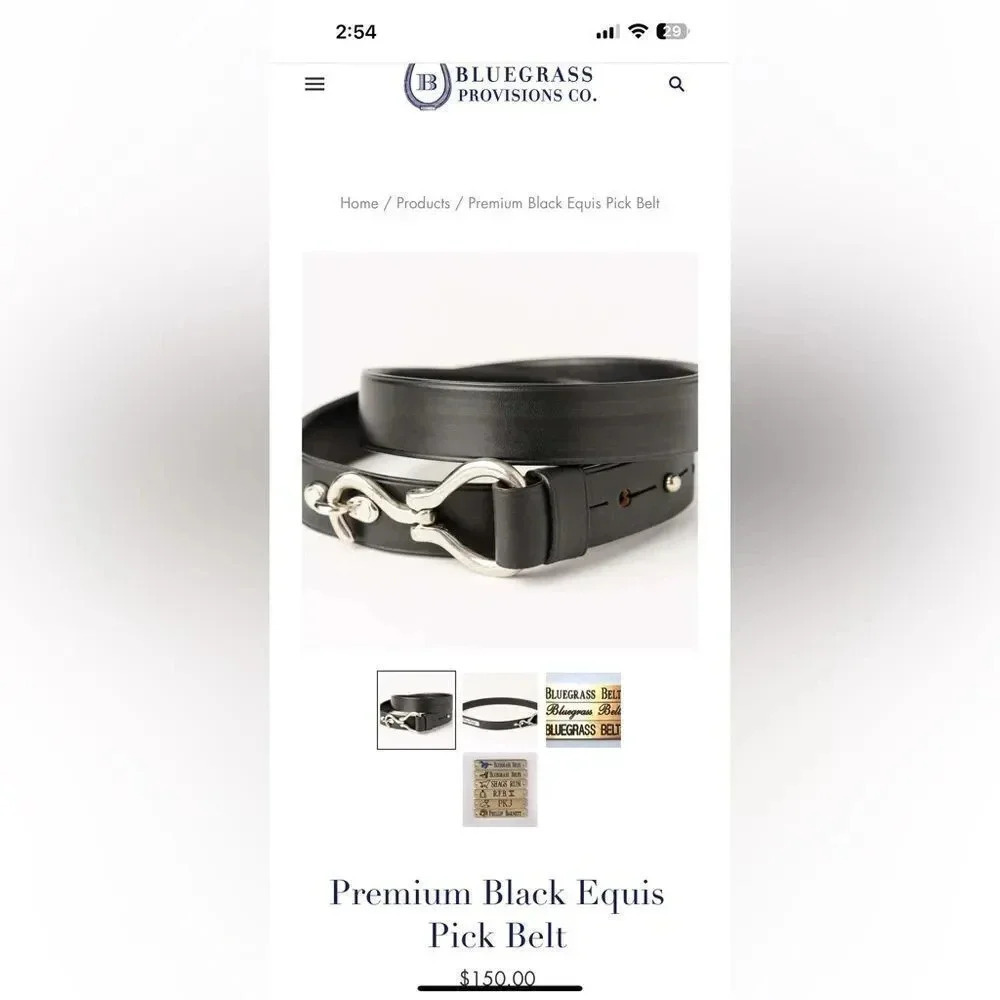 Bluegrass Premium Black Equis Pick Belt
